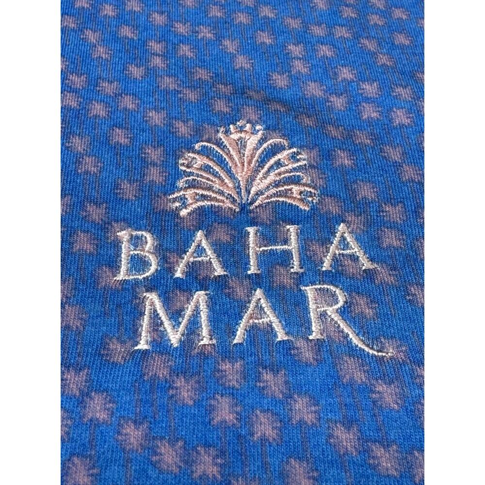 Johnnie-O Top Shelf Blue Pink Polo Size XL Palm Tree Graphic Bahama Flag Logo - Picture 9 of 11